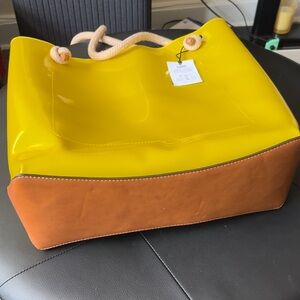 Yellow and Brown Tote Bag
